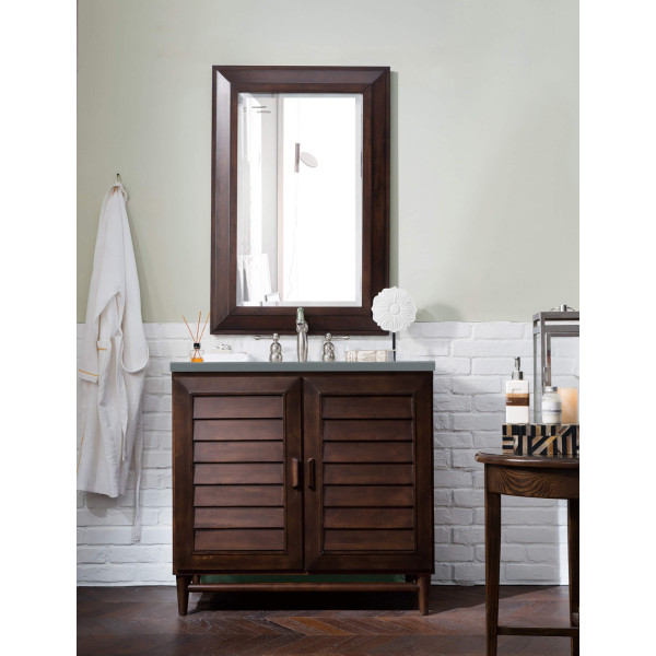 James Martin 620-V36-BNM-3 36" Single Vanity Burnished Mahogany with Top