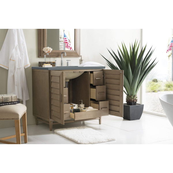 James Martin 620-V36-WW-3 36" Single Vanity White Washed Walnut with Top