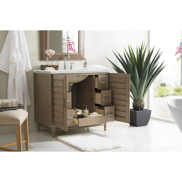 James Martin 620-V36-WW-3 36" Single Vanity White Washed Walnut with Top