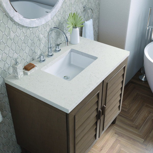 James Martin 620-V36-WW-3LDL 36" Vanity Whitewashed Walnut w/ Lime Delight Top