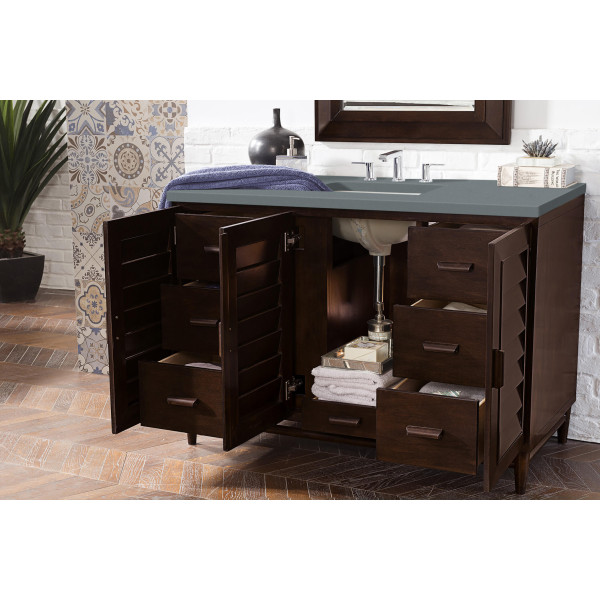 James Martin 620-V48-BNM-3 Portland 48" Burnished Mahogany Vanity w/ 3CM Top