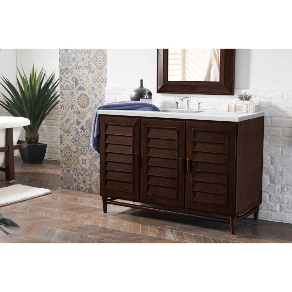 James Martin 620-V48-BNM-3 Portland 48" Burnished Mahogany Vanity w/ 3CM Top