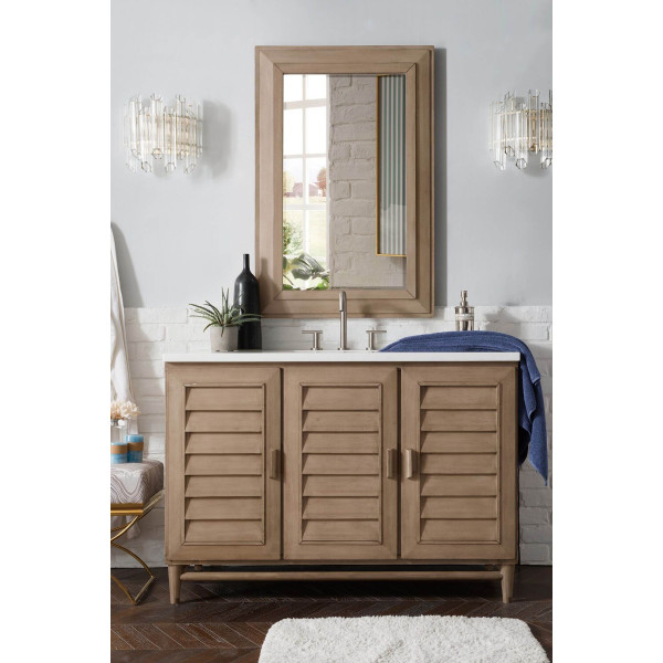 James Martin 620-V48-WW-3 Portland 48" White Washed Walnut Vanity w/ 3 CM Top
