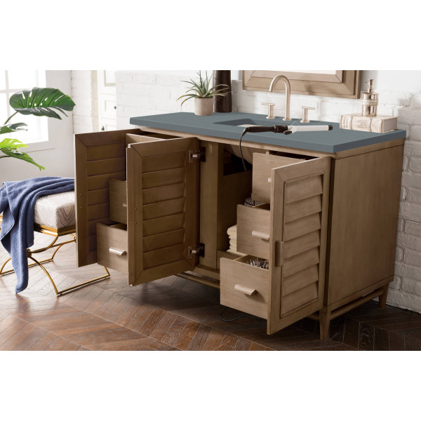 James Martin 620-V48-WW-3 Portland 48" White Washed Walnut Vanity w/ 3 CM Top