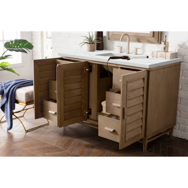 James Martin 620-V48-WW-3 Portland 48" White Washed Walnut Vanity w/ 3 CM Top