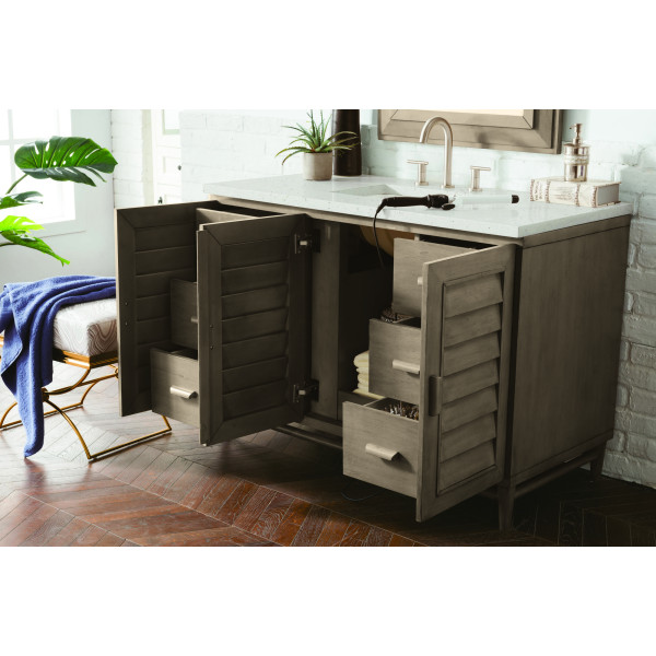 James Martin 620-V48-WW-3LDL 48" Vanity Whitewashed Walnut w/ Lime Delight Top