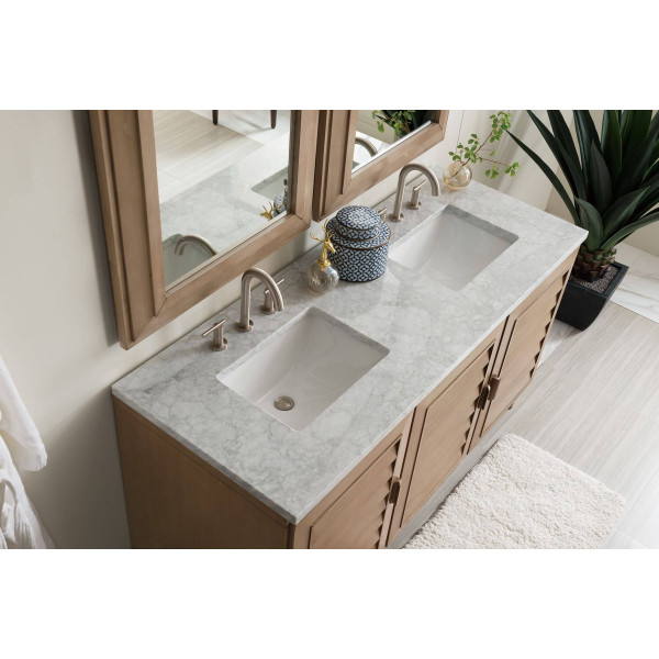James Martin 620-V60D-WW-3 Portland 60" White Washed Walnut Double Vanity