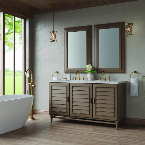 James Martin 620-V60D-WW-3VSL Vanity Whitewashed Walnut w/ Victorian Silver Top