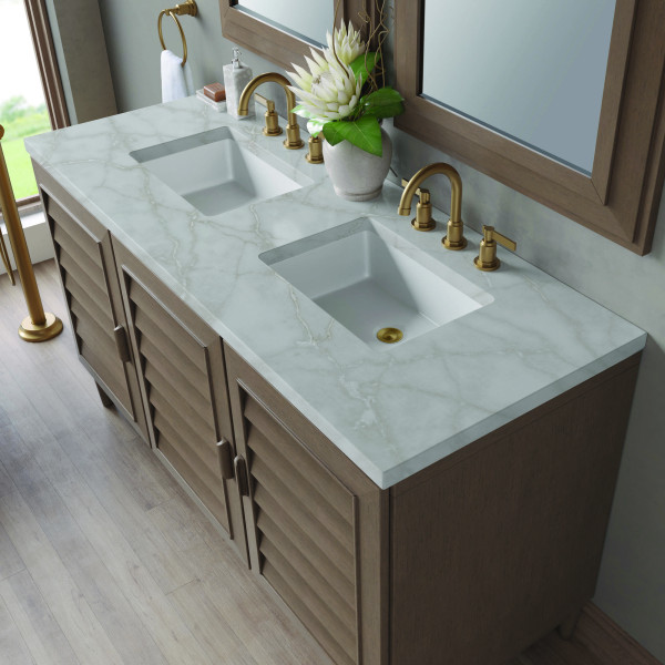 James Martin 620-V60D-WW-3VSL Vanity Whitewashed Walnut w/ Victorian Silver Top
