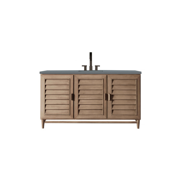 James Martin 620-V60S-WW-3 60" Single Vanity White Washed Walnut w/ Top