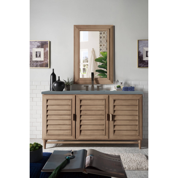 James Martin 620-V60S-WW-3 60" Single Vanity White Washed Walnut w/ Top