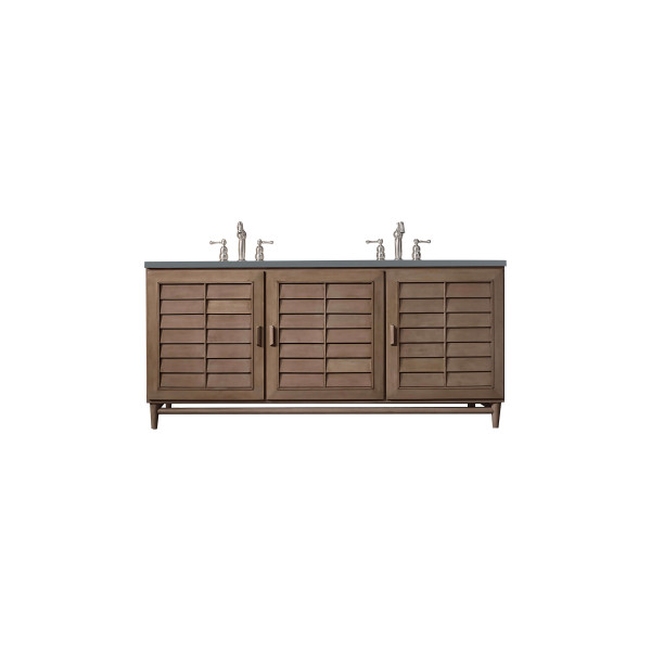 James Martin 620-V72-WW-3 72" Double Vanity White Washed Walnut w/ Top