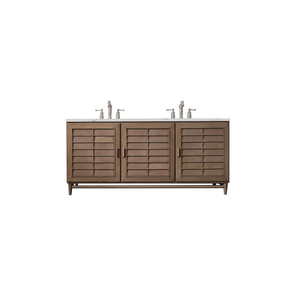 James Martin 620-V72-WW-3 72" Double Vanity White Washed Walnut w/ Top