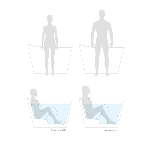 Aquatica TrueOfuro-Wht Free Standing Stone Japanese Soaking Bathtub In White
