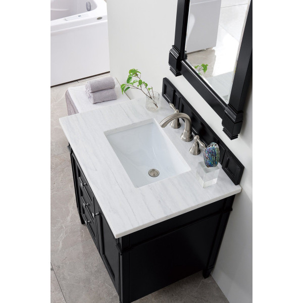 James Martin 650-V30-BKO-3 Brittany 30 Inch Black Onyx Single Sink Vanity