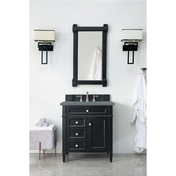 James Martin 650-V30-BKO-3 Brittany 30 Inch Black Onyx Single Sink Vanity