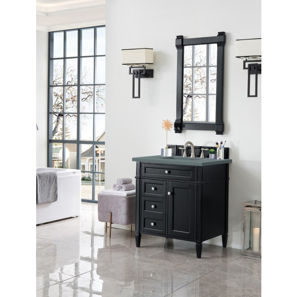 James Martin 650-V30-BKO-3 Brittany 30 Inch Black Onyx Single Sink Vanity