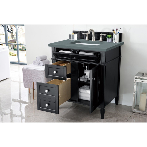 James Martin 650-V30-BKO-3 Brittany 30 Inch Black Onyx Single Sink Vanity