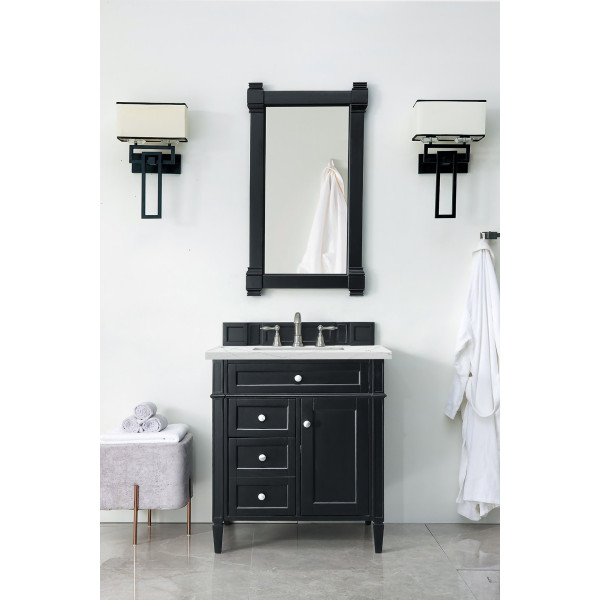 James Martin 650-V30-BKO-3 Brittany 30 Inch Black Onyx Single Sink Vanity