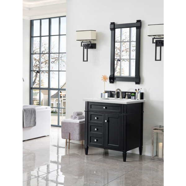 James Martin 650-V30-BKO-3 Brittany 30 Inch Black Onyx Single Sink Vanity