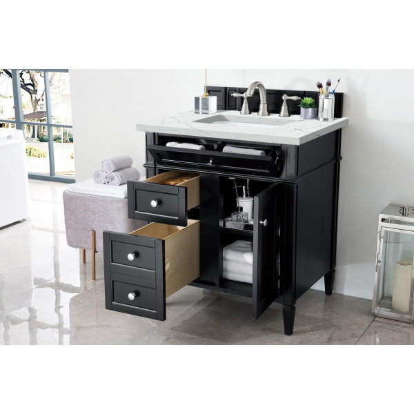 James Martin 650-V30-BKO-3 Brittany 30 Inch Black Onyx Single Sink Vanity