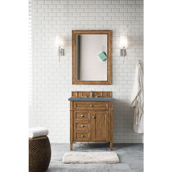 James Martin 650-V30-SBR-3 30" Single Vanity Saddle Brown Quartz Top