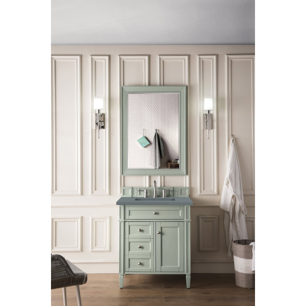 James Martin 650-V30-SGR-3 Brittany 30" Single Vanity Sage GreenQuartz Top