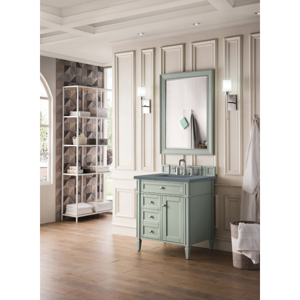 James Martin 650-V30-SGR-3 Brittany 30" Single Vanity Sage GreenQuartz Top