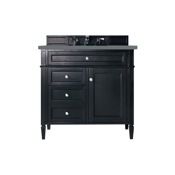 James Martin 650-V36-BKO-3 Brittany 36" Single Vanity Black Onyx withe Top