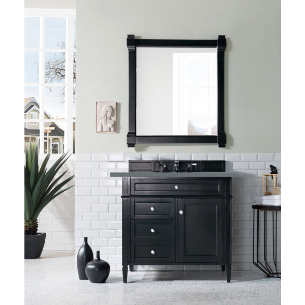 James Martin 650-V36-BKO-3 Brittany 36" Single Vanity Black Onyx withe Top