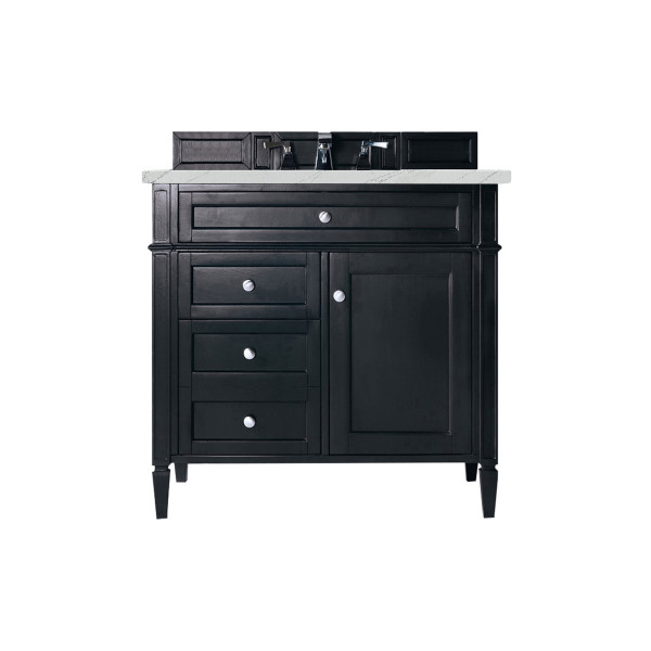 James Martin 650-V36-BKO-3 Brittany 36" Single Vanity Black Onyx withe Top