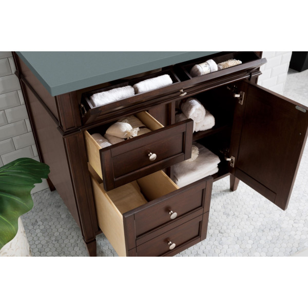 James Martin 650-V36-BNM-3 36" Burnished Mahogany Single Vanity with Top