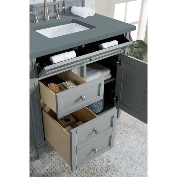 James Martin 650-V36-UGR-3 Brittany 36" Urban Gray Single Vanity with Top