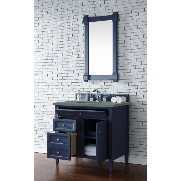 James Martin 650-V36-VBL-3C Brittany 36" Victory Blue Single Vanity w/ Top