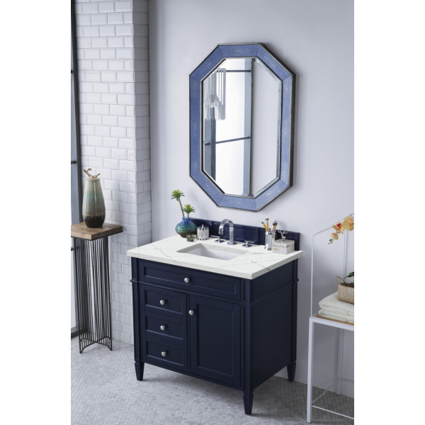 James Martin 650-V36-VBL-3C Brittany 36" Victory Blue Single Vanity w/ Top