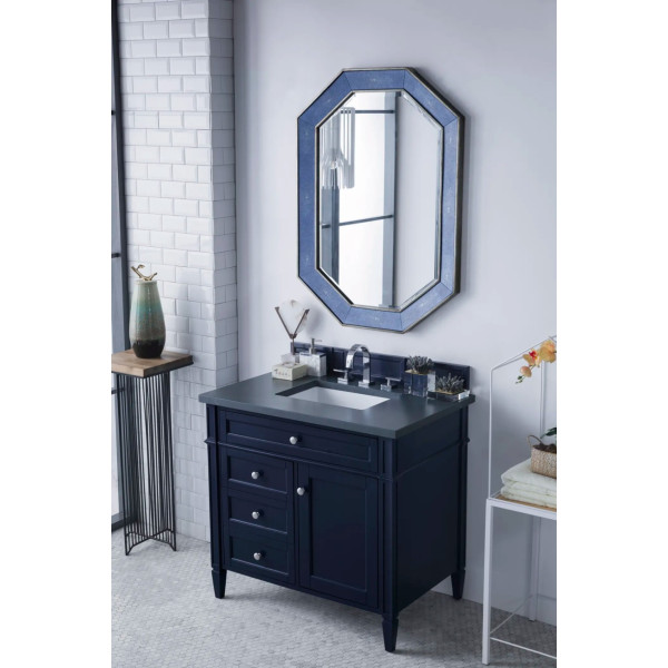 James Martin 650-V36-VBL-3 Brittany 36 Inch Victory Blue Vanity with Top