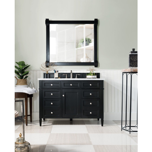James Martin 650-V48-BKO-3 Brittany 48" Black Onyx Vanity w/ 3CM Countertop
