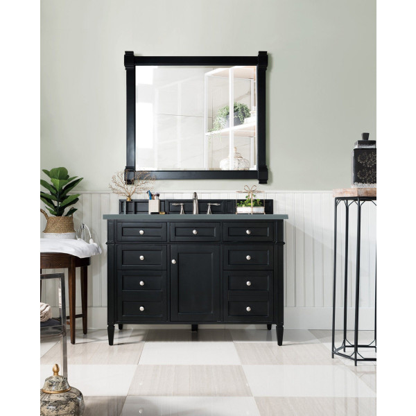 James Martin 650-V48-BKO-3 Brittany 48" Black Onyx Vanity w/ 3CM Countertop