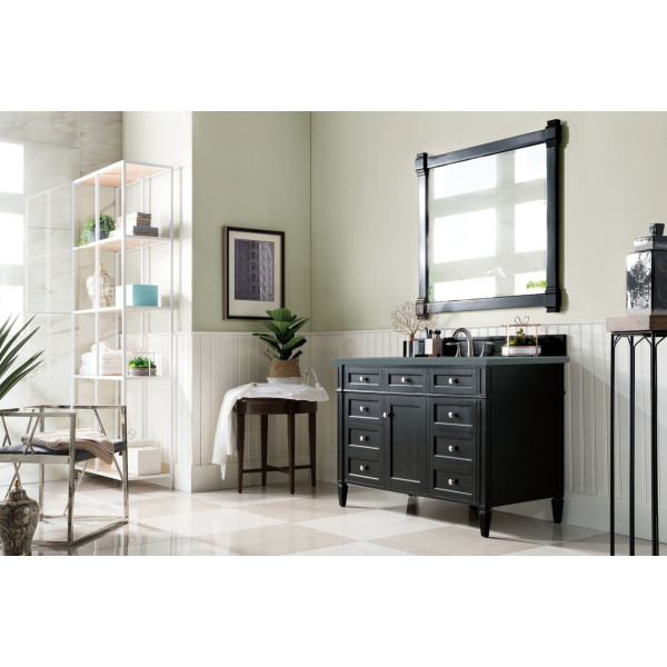 James Martin 650-V48-BKO-3 Brittany 48" Black Onyx Vanity w/ 3CM Countertop