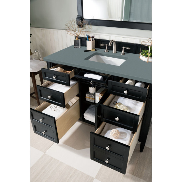 James Martin 650-V48-BKO-3 Brittany 48" Black Onyx Vanity w/ 3CM Countertop