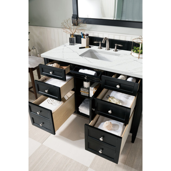 James Martin 650-V48-BKO-3 Brittany 48" Black Onyx Vanity w/ 3CM Countertop
