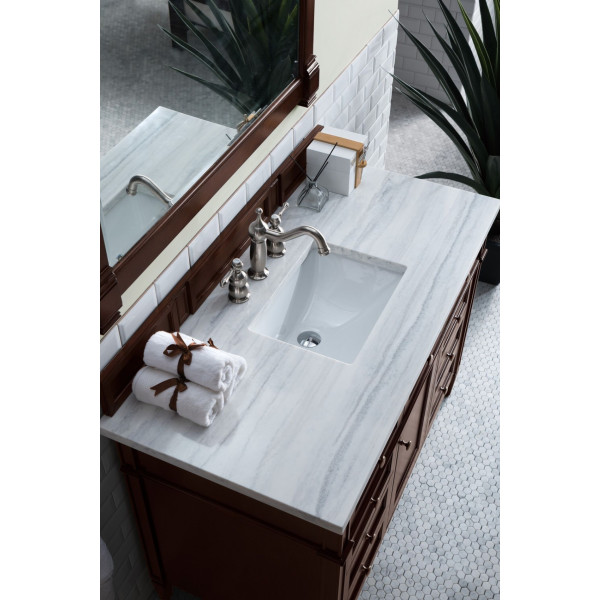James Martin 650-V48-BNM-3 Brittany 48" Burnished Mahogany Vanity w/ 3CM Top