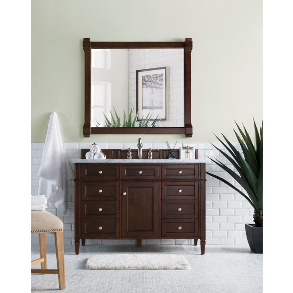 James Martin 650-V48-BNM-3 Brittany 48" Burnished Mahogany Vanity w/ 3CM Top
