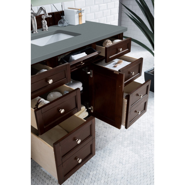 James Martin 650-V48-BNM-3 Brittany 48" Burnished Mahogany Vanity w/ 3CM Top