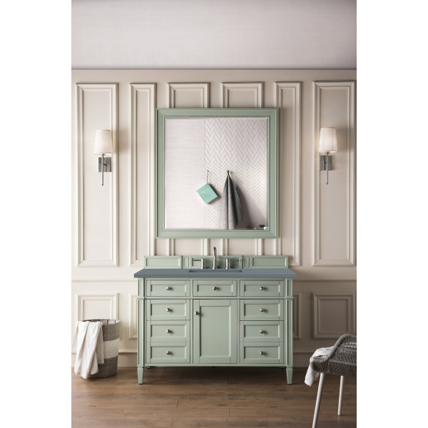 James Martin 650-V48-SGR-3 Brittany 48" Sage Green Single Vanity Quartz Top