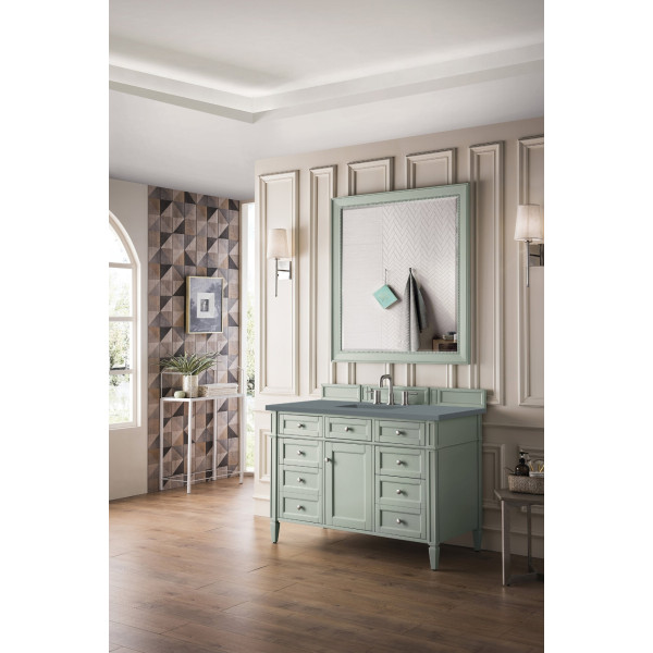 James Martin 650-V48-SGR-3 Brittany 48" Sage Green Single Vanity Quartz Top