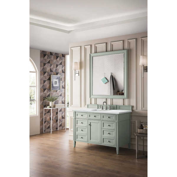 James Martin 650-V48-SGR-3 Brittany 48" Sage Green Single Vanity Quartz Top
