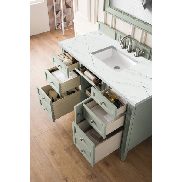 James Martin 650-V48-SGR-3 Brittany 48" Sage Green Single Vanity Quartz Top