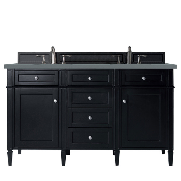 James Martin 650-V60D-BKO-3 Brittany 60" Black Onyx Double Vanity w/ Countertop