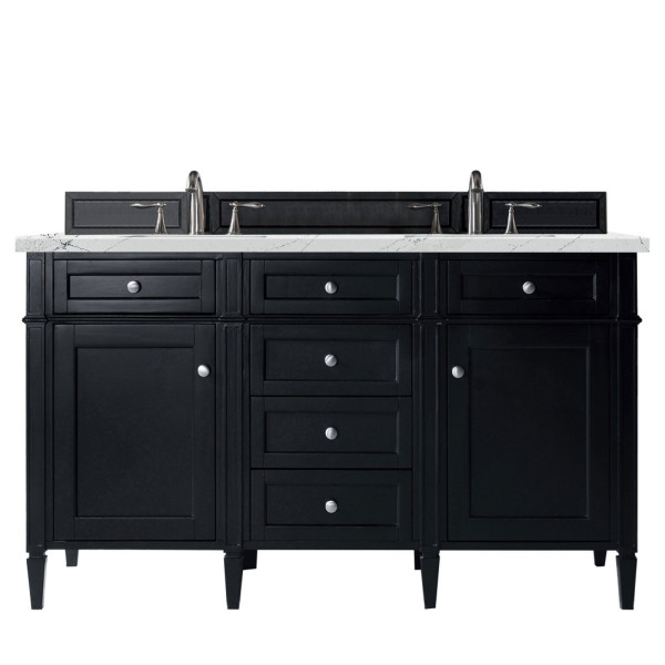 James Martin 650-V60D-BKO-3 Brittany 60" Black Onyx Double Vanity w/ Countertop